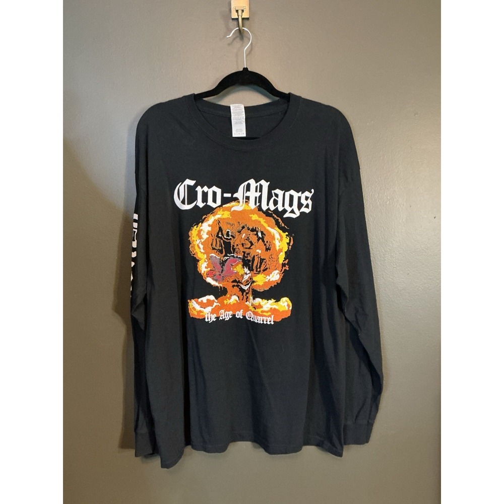 Cro-mags Age Of Quarrel Graphic Long Sleeve Black Gildan Men's XL Extra Large NY